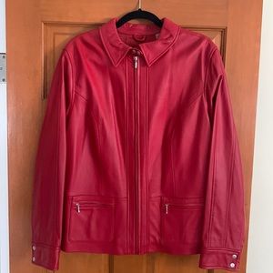 Vintage Women’s i.e Woman Red Leather jacket size 1X